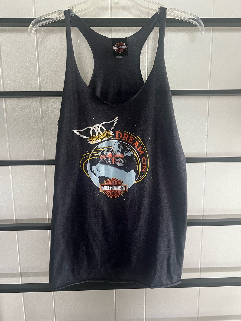 Harley Davidson Women's Large, AEROSMITH, Tank Top, Blue, A6